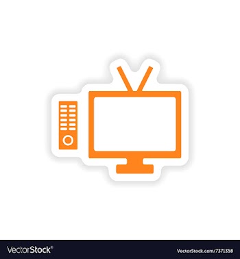 Icon sticker realistic design on paper tv vector image
