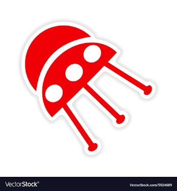 Icon sticker realistic design on paper UFO vector image