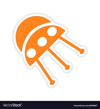 Icon sticker realistic design on paper UFO vector image