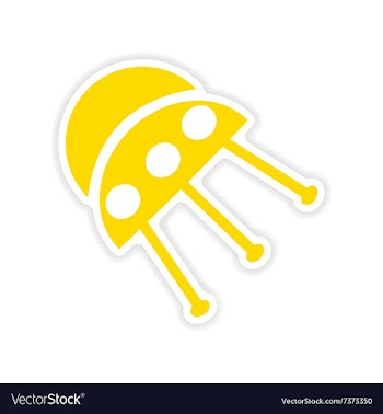 Icon sticker realistic design on paper UFO vector image