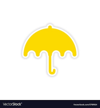 Icon sticker realistic design on paper umbrella vector image