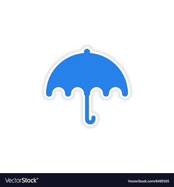 Icon sticker realistic design on paper umbrella vector image