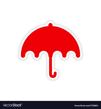 Icon sticker realistic design on paper umbrella vector image