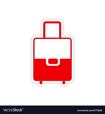 Icon sticker realistic design on paper valise vector image
