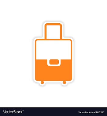 Icon sticker realistic design on paper valise vector image