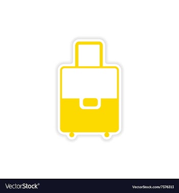 Icon sticker realistic design on paper valise vector image