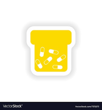 Icon sticker realistic design on paper vitamins vector image