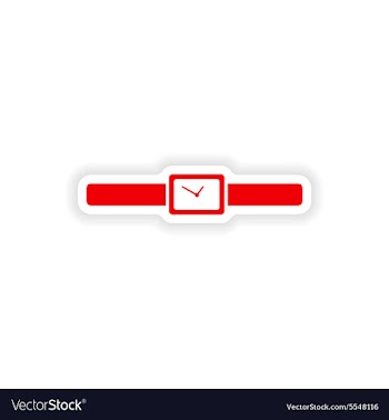 Icon sticker realistic design on paper watch vector image