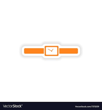 Icon sticker realistic design on paper watch vector image