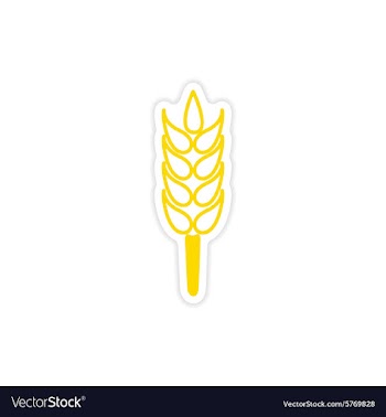 Icon sticker realistic design on paper wheat vector image