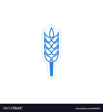 Icon sticker realistic design on paper wheat vector image