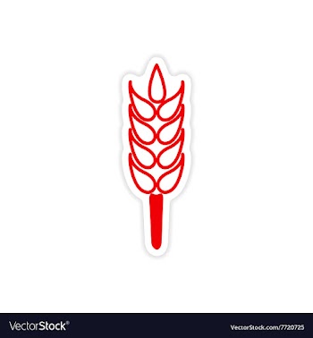 Icon sticker realistic design on paper wheat vector image