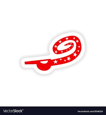 Icon sticker realistic design on paper whistle vector image