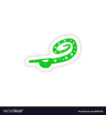 Icon sticker realistic design on paper whistle vector image