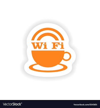 Icon sticker realistic design on paper wi-Fi vector image