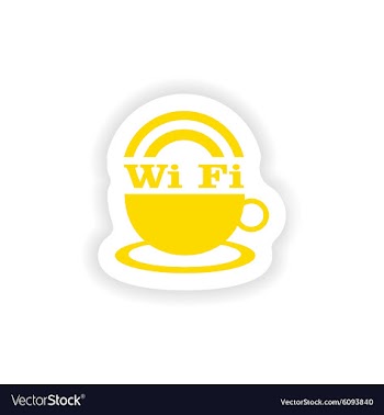 Icon sticker realistic design on paper wi-Fi vector image