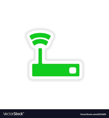 Icon sticker realistic design on paper wifi vector image