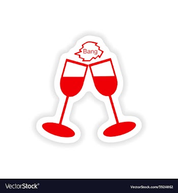 Icon sticker realistic design on paper wineglass vector image