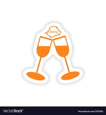 Icon sticker realistic design on paper wineglass vector image