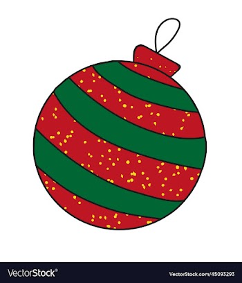 icon sticker red tree toy ball with sparkles