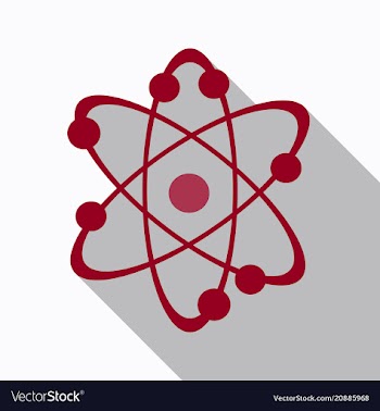 Icon structure of the nucleus of the atom around vector image