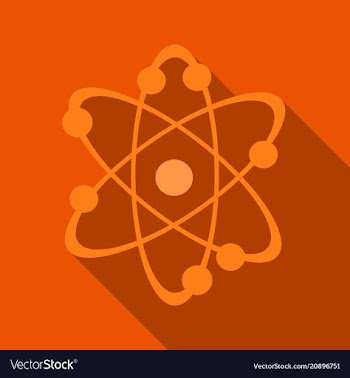 Icon structure of the nucleus of the atom around vector image