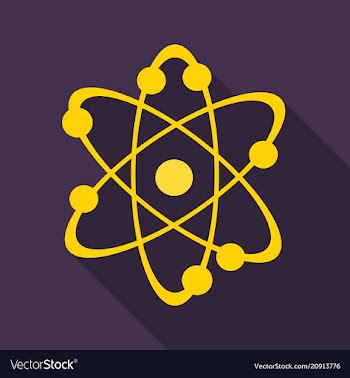 Icon structure of the nucleus of the atom around vector image