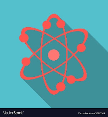 Icon structure of the nucleus of the atom around vector image