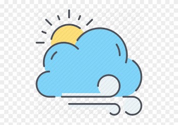Icon Sun Rain Cloud Wind Waves Stock Vector Hd - Sun And Breeze Clipart