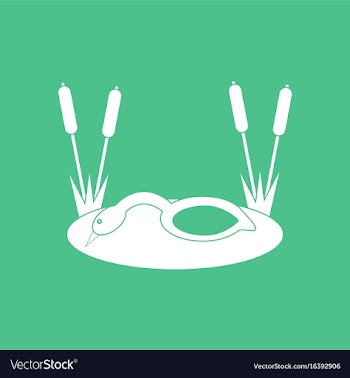 Icon swan in the reeds vector image