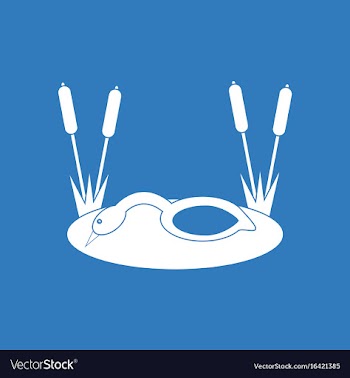 Icon swan in the reeds vector image