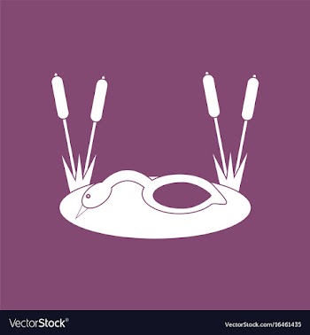 Icon swan in the reeds vector image