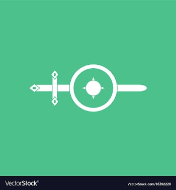 Icon sword and shield vector image