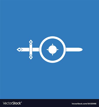 Icon sword and shield vector image