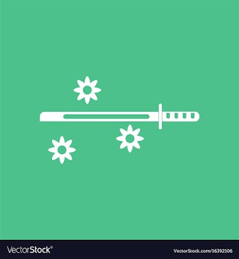 Icon sword and shuriken vector image