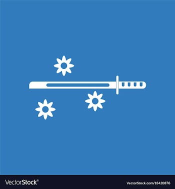 Icon sword and shuriken vector image