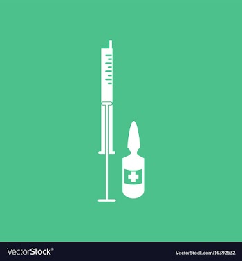 Icon syringe and ampoule vector image