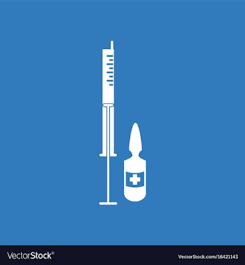 Icon syringe and ampoule vector image