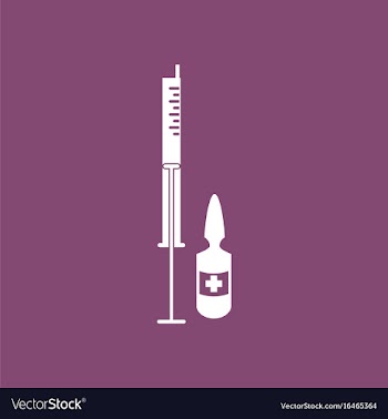 Icon syringe and ampoule vector image