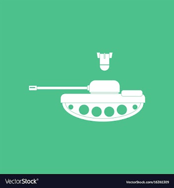 Icon tank and mortar shell vector image
