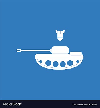 Icon tank and mortar shell vector image