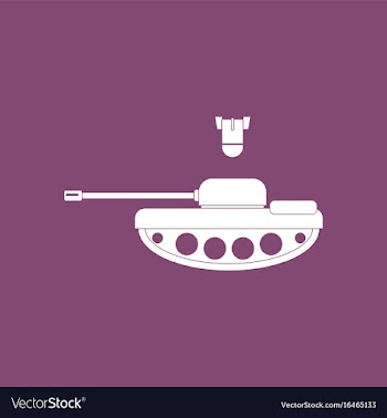 Icon tank and mortar shell vector image