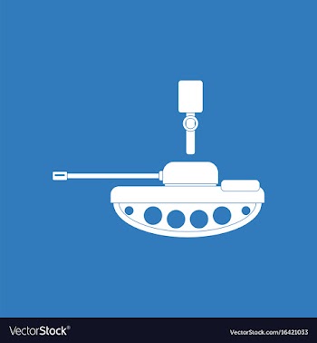 Icon tank and old grenade vector image