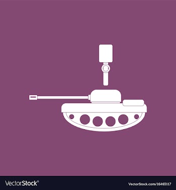 Icon tank and old grenade vector image