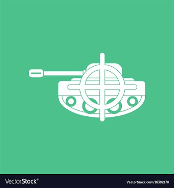 Icon tank at gunpoint vector image