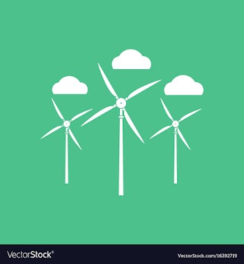 Icon three wind turbines vector image