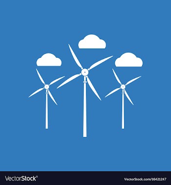 Icon three wind turbines vector image