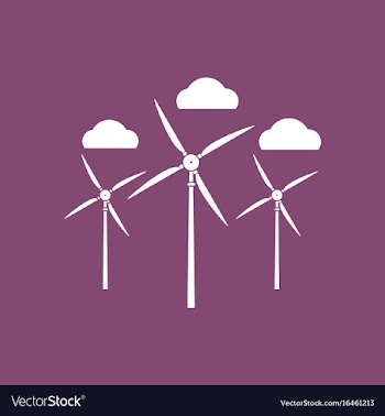 Icon three wind turbines vector image