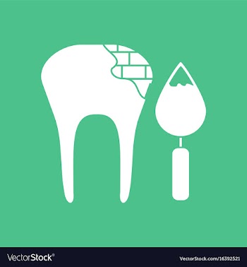 Icon tooth with tool vector image