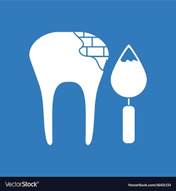 Icon tooth with tool vector image
